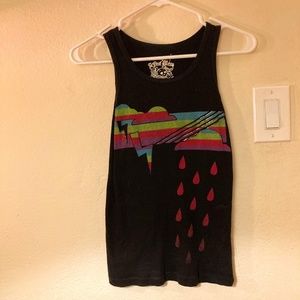 Classic Emo Rainbow Storm Tank Top Size M